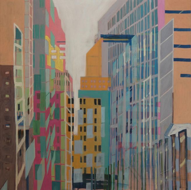 MARTIN DE JONG  West Village  New York  acryl en olieverf x120 cm. 3800 00 3921