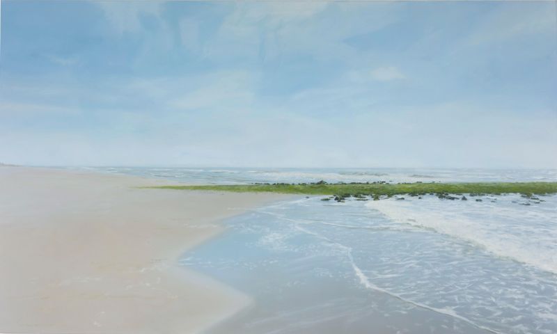 RENZE DIJKEMA  Hargen aan Zee  olieverf  120x200 cm. 4900 00 4223
