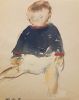 MARJAN DE GLOPPER  Peutertje  aquarel  13x11 cm. 95 00 5110